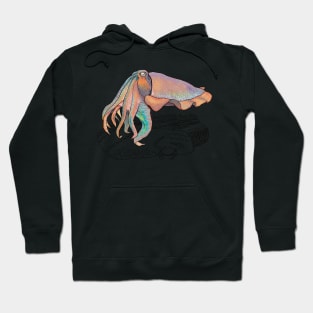 Giant Cuttlefish Doodle-white Hoodie